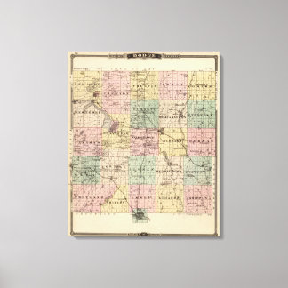 Lienzo Mapa del condado de Dodge, estado de Wisconsin