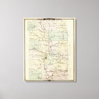 Lienzo Mapa del condado de Dunn, estado de Wisconsin