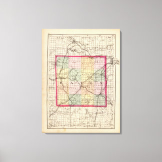 Lienzo Mapa del condado de Eaton, Michigan