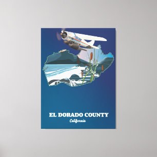 Lienzo Mapa del condado de El Dorado California