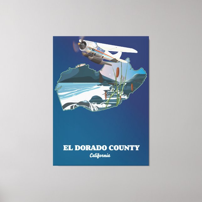 Lienzo Mapa del condado de El Dorado California (Anverso)