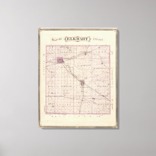 Lienzo Mapa del condado de Elkhart