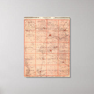 Lienzo Mapa del condado de Fayette, estado de Iowa