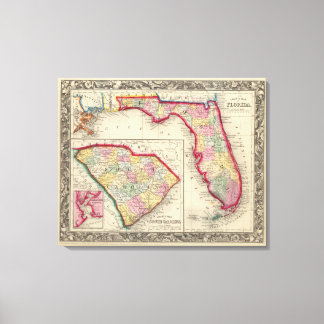 Lienzo Mapa Del Condado De Florida