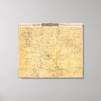 Lienzo Mapa del condado de Freeborn, Minnesota