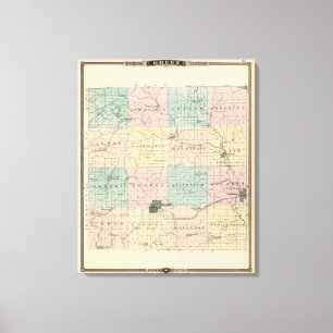 Lienzo Mapa del condado de Green, estado de Wisconsin