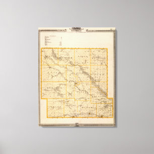 Lienzo Mapa del condado de Guthrie, estado de Iowa