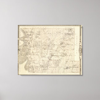 Lienzo Mapa del condado de Harrison, estado de Iowa