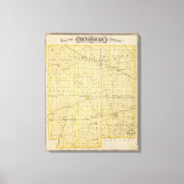 Lienzo Mapa del condado de Hendricks (Anverso)