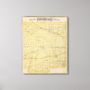 Lienzo Mapa del condado de Hendricks