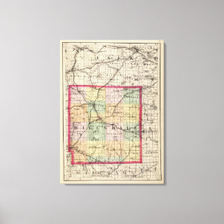 Lienzo Mapa del condado de Hillsdale, Michigan