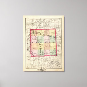 Lienzo Mapa del condado de Ingham, Michigan