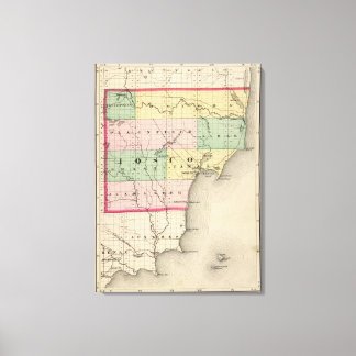 Lienzo Mapa del condado de Iosco, Michigan