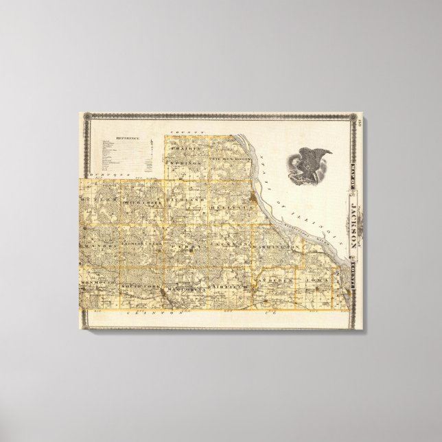 Lienzo Mapa del condado de Jackson (Anverso)