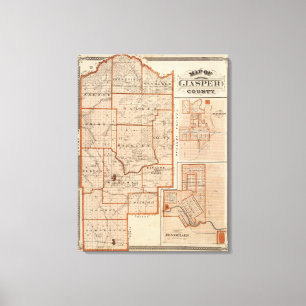 Lienzo Mapa del condado de Jasper