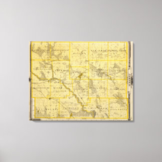 Lienzo Mapa del condado de Jasper, estado de Iowa