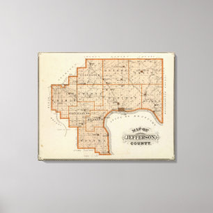 Lienzo Mapa del condado de Jefferson