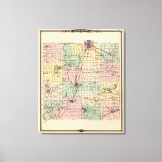 Lienzo Mapa del condado de Jefferson, estado de Wisconsin