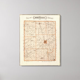 Lienzo Mapa del condado de Johnson
