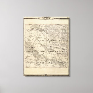 Lienzo Mapa del condado de Jones, estado de Iowa