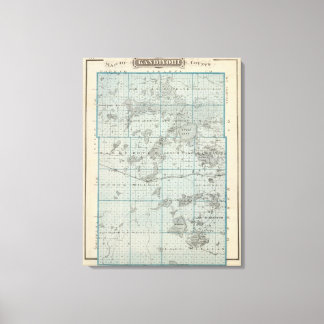 Lienzo Mapa del condado de Kandiyohi, Minnesota