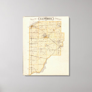 Lienzo Mapa del condado de La Porte
