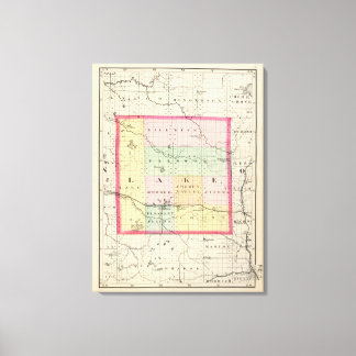 Lienzo Mapa del condado de Lake, Michigan