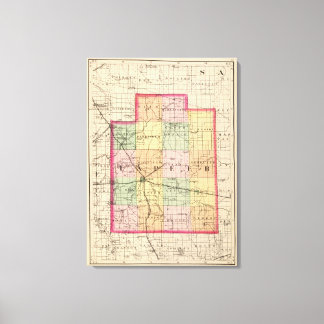 Lienzo Mapa del condado de Lapeer, Michigan