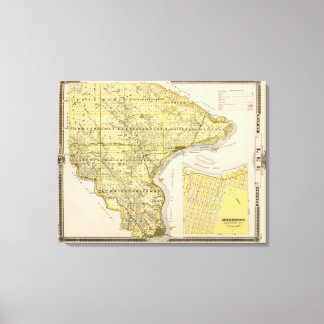 Lienzo Mapa del condado de Lee y Montrose, estado de Iowa