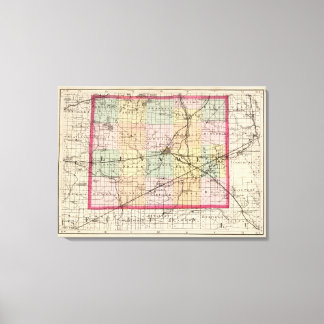 Lienzo Mapa del condado de Lenawee, Michigan
