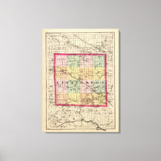 Lienzo Mapa del condado de Livingston, Michigan