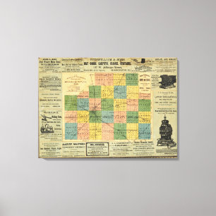 Lienzo Mapa del condado de McLean, Illinois 1886