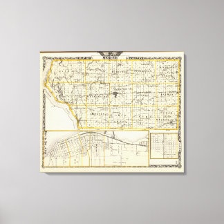 Lienzo Mapa del condado de Mercer, Isla de Rock y Plano