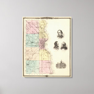 Lienzo Mapa del condado de Milwaukee, estado de Wisconsin