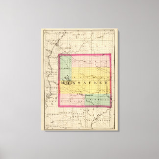 Lienzo Mapa del condado de Missaukee, Michigan