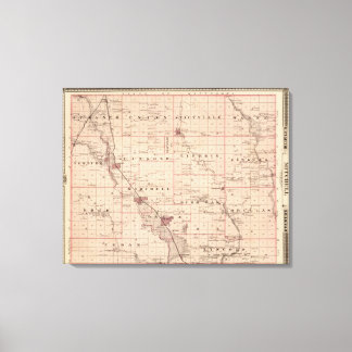 Lienzo Mapa del condado de Mitchell, estado de Iowa