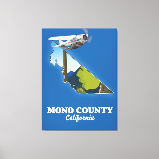 Lienzo Mapa del condado de Mono California (Anverso)