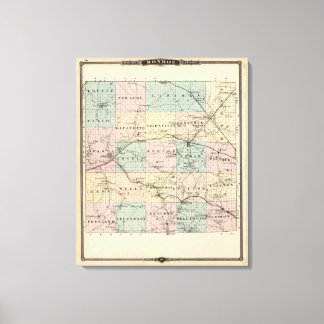 Lienzo Mapa del condado de Monroe, estado de Wisconsin
