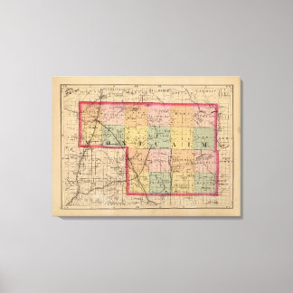 Lienzo Mapa del condado de Montcalm, Michigan