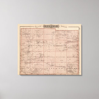 Lienzo Mapa del condado de Mower, Minnesota