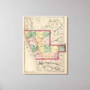 Lienzo Mapa del condado de Muskegon, Michigan