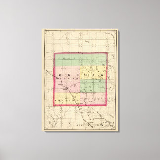 Lienzo Mapa del condado de Ogemaw, Michigan
