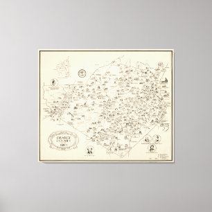 Lienzo Mapa del Condado de Orange, Nueva York antes de