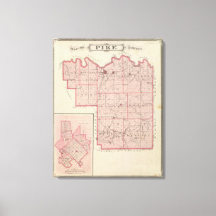 Lienzo Mapa del condado de Pike con el plan de