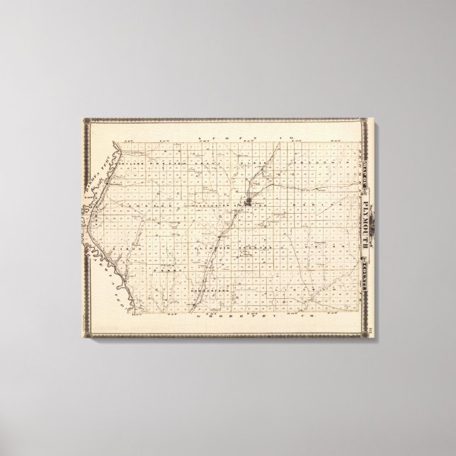 Lienzo Mapa del condado de Plymouth (Anverso)