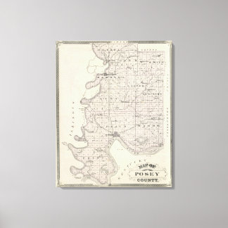 Lienzo Mapa del condado de Posey