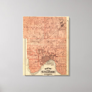Lienzo Mapa del condado de Ramsey, Minnesota