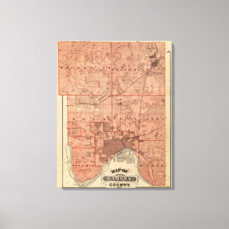 Lienzo Mapa del condado de Ramsey, Minnesota