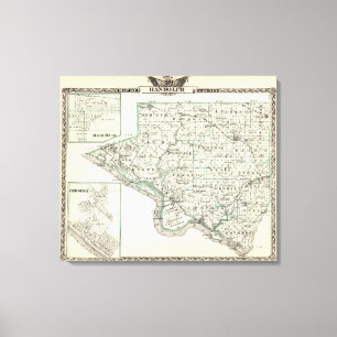 Lienzo Mapa del condado de Randolph, brote rojo y de