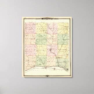 Lienzo Mapa del condado de Richland, estado de Wisconsin